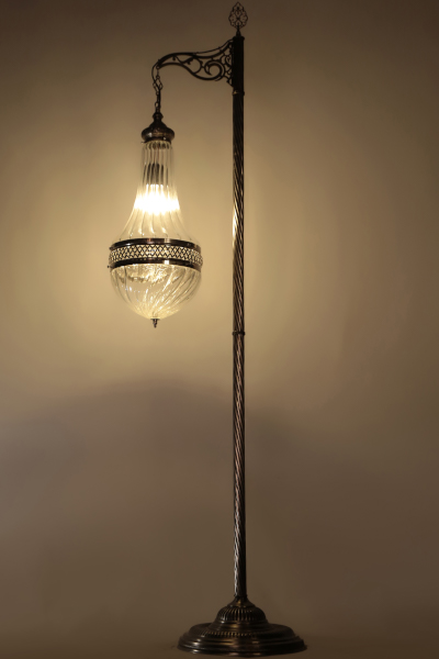 Pyrex Glass Swan Neck Floor Lamp Model 2